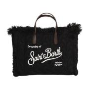 MC2 Saint Barth Colette W Svart Stickad Shopper Väska Black, Dam