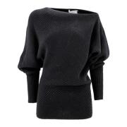 Philosophy di Lorenzo Serafini Chunky Ribbed Stickad Batwing Tröja Bla...