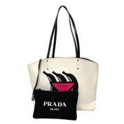 Prada Vintage Pre-owned Canvas prada-vskor White, Dam