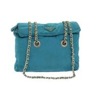 Prada Vintage Pre-owned Nylon prada-vskor Blue, Dam