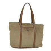 Prada Vintage Pre-owned Nylon totevskor Beige, Dam