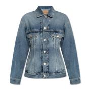 Balenciaga Jeansjacka med vintageeffekt Blue, Dam