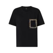 Pinko Avslappnad Bomull T-shirt Black, Dam