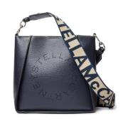 Stella McCartney Perforerad Logo Mini Crossbody Väska Blue, Dam