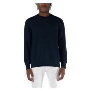 Armani Exchange Lettering Crewneck Sweater Blue, Herr