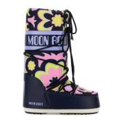 Moon Boot Ikonstövlar i tryckt canvas och syntetiskt läder Multicolor,...