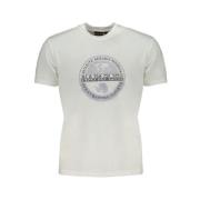 Napapijri Tryck Logo Bomull T-shirt White, Herr