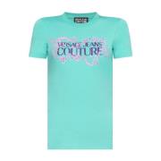 Versace Jeans Couture Klarblå T-shirts & Polos för Kvinnor Blue, Dam