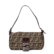 Fendi Vintage Pre-owned Canvas axelremsvskor Brown, Dam