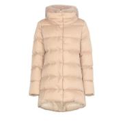 Herno Quiltad dunjacka med huva Beige, Dam