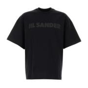 Jil Sander Logo Svart T-shirt Black, Herr