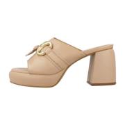 Mjus Heeled Mules Brown, Dam