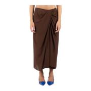 Dries Van Noten Brun Kjol Tillverkad i Portugal Brown, Dam