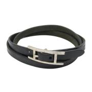 Hermès Vintage Pre-owned Laeder armband Black, Dam