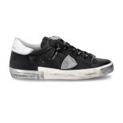 Philippe Model Svarta laminerade lädersneakers Prsx Black, Dam