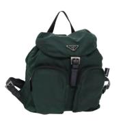 Prada Vintage Pre-owned Nylon ryggsckar Green, Dam