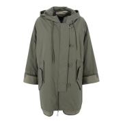 Max Mara Weekend Vändbar huva parka i teknisk bomull Green, Dam