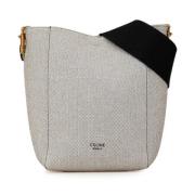 Celine Vintage Pre-owned Canvas axelremsvskor White, Dam