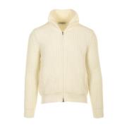 Gran Sasso Vit Zip Cardigan Sweaters White, Herr