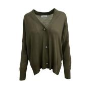 Gran Sasso Oversized Cardigan Army Green Made in Italy Green, Dam