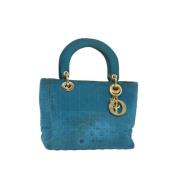 Dior Vintage Pre-owned Nylon handvskor Blue, Dam