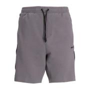 Hugo Boss Bomullsshorts med tryckt logotyp Gray, Herr