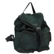 Prada Vintage Pre-owned Nylon ryggsckar Green, Dam