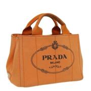 Prada Vintage Pre-owned Canvas prada-vskor Orange, Dam