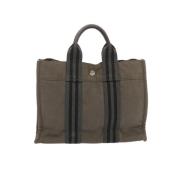 Hermès Vintage Pre-owned Canvas handvskor Gray, Dam