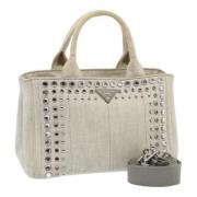 Prada Vintage Pre-owned Canvas prada-vskor Gray, Dam