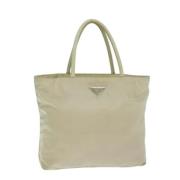 Prada Vintage Pre-owned Nylon prada-vskor Beige, Dam