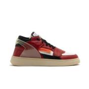 RUN OF Vintage Läder Sneakers Red, Herr