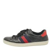 Gucci Vintage Pre-owned Belagd canvas sneakers Black, Herr