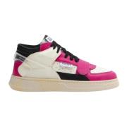 RUN OF Rosa Läder Sneakers med Memory Gel Multicolor, Dam