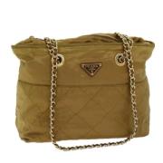 Prada Vintage Pre-owned Nylon prada-vskor Beige, Dam