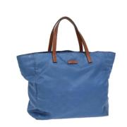 Gucci Vintage Pre-owned Nylon totevskor Blue, Dam