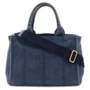 Prada Vintage Pre-owned Canvas prada-vskor Blue, Dam