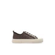 Michael Kors Evy Empire Logo Print Sneakers med låg profil Brown, Dam