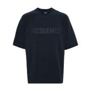 Jacquemus Långärmad Typo T-shirt Topp Blue, Herr