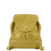 Chanel Vintage Pre-owned Laeder ryggsckar Green, Dam