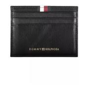 Tommy Hilfiger Läderkorthållare plånbok med kontrasttryck Black, Herr