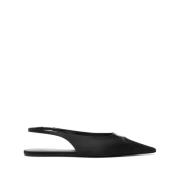 Saint Laurent Svarta platta skor med slingback-rem Black, Dam