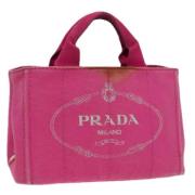 Prada Vintage Pre-owned Canvas prada-vskor Pink, Dam