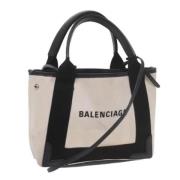 Balenciaga Vintage Pre-owned Canvas handvskor Beige, Dam