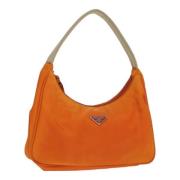 Prada Vintage Pre-owned Nylon handvskor Orange, Dam