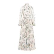 Giambattista Valli Elegant Ivory Red Long Dress Multicolor, Dam