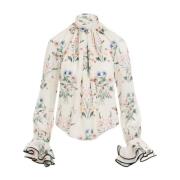 Giambattista Valli Ivory Red Blouse Multicolor, Dam