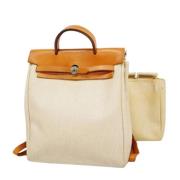 Hermès Vintage Pre-owned Canvas ryggsckar Beige, Dam