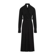 Patou Svart Draperad Maxi Day Klänning Black, Dam