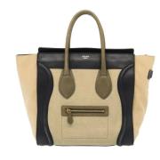 Celine Vintage Pre-owned Canvas handvskor Beige, Dam